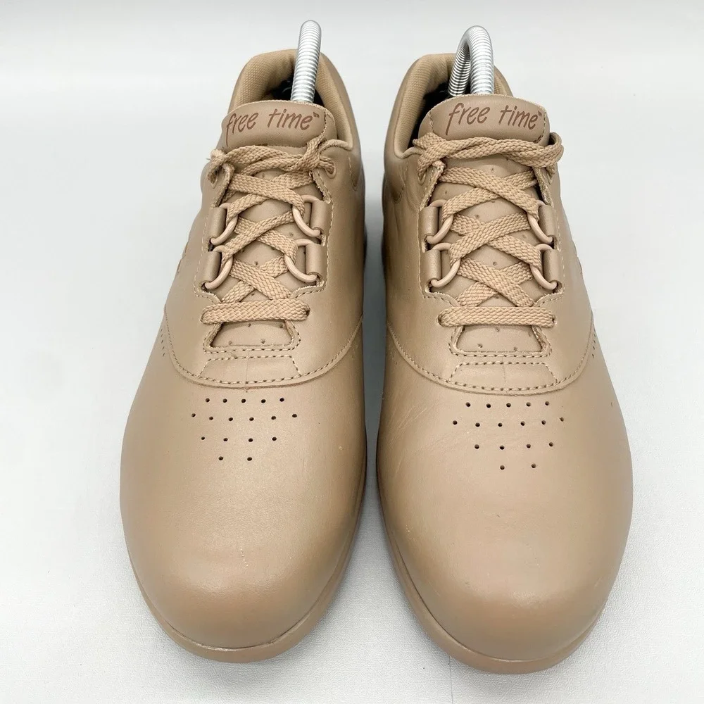 SAS Womens 10M Free Time‎ Sneakers Shoes Beige Leather Walking Comfort Casual